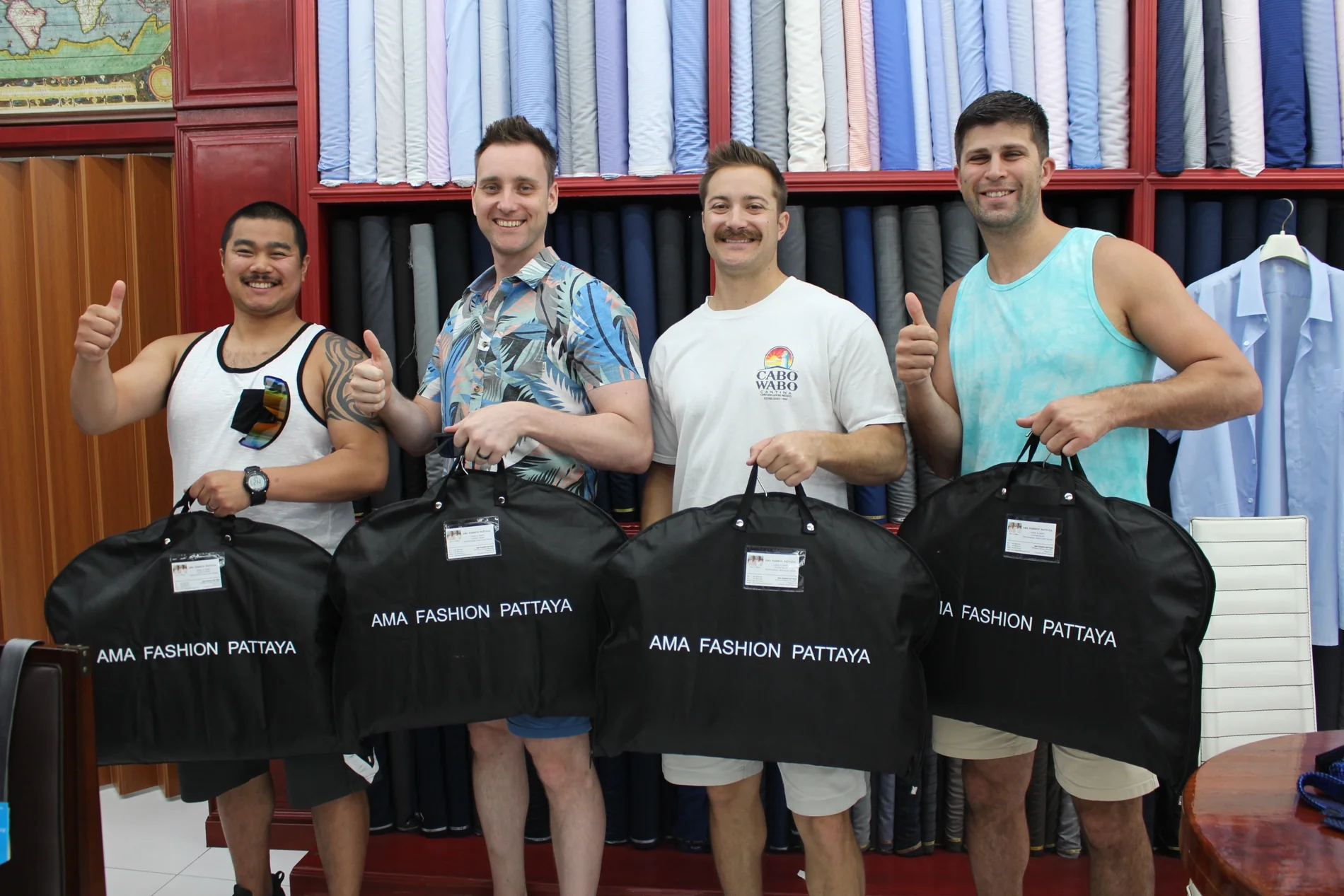 Customers with the AMA Fashion team